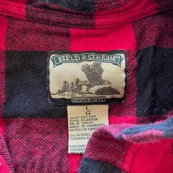 Men’s plaid field & stream shirt large - Picture 3 of 5